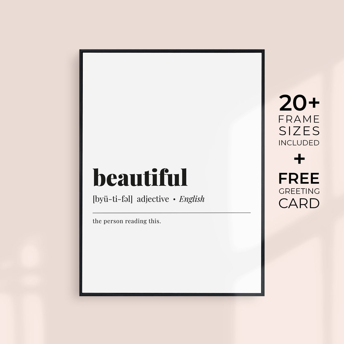 Beautiful Definition You Are Beautiful Minimalist Typography Poster - Image 3