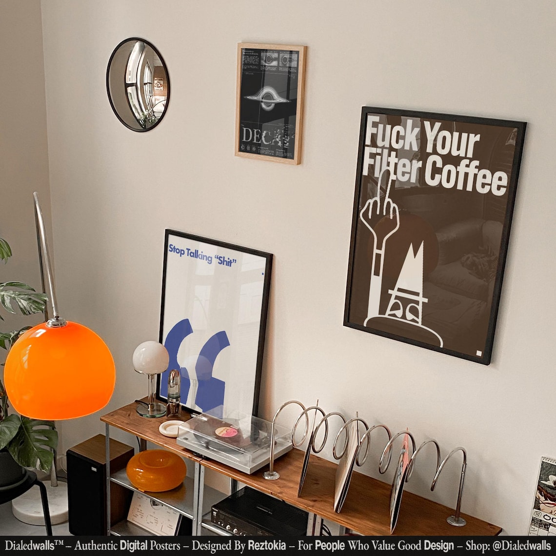 Fuck Your Filter Coffee Moka Pot Bold Brown Retro Coffee Poster - Image 2