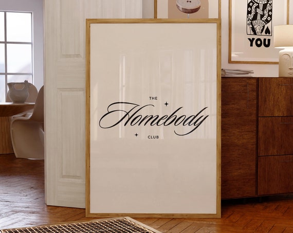 The Homebody Club Print Trendy Wall Art Prints Neutral Wall Decor Trendy Art Living Room Decor Bar Cart Art Prints