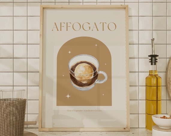 Affogato Coffee Print Coffee Poster Coffee Nook Wall Art Print Trendy Kitchen Print Coffee Shop Print Cafe Print
