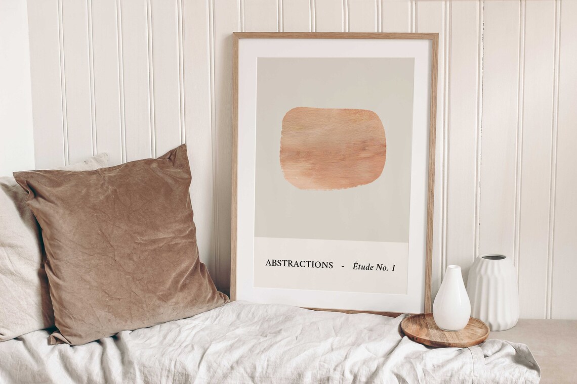 Abstractions Etude No 1 Peach Brushstroke Minimalist Gallery Art Poster - Image 3