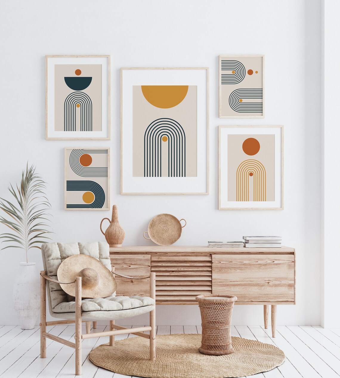 Orange Arch Sun Earth Tones Poster Boho Minimalist Wall Art Abstract Art Modern Art Print - Image 2