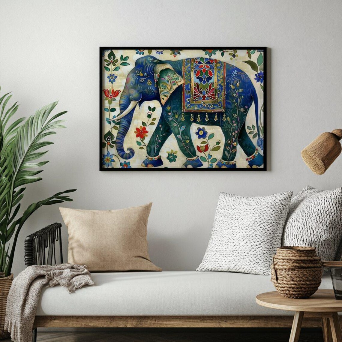Elephant Wall Art Print, Traditional Animal Decor - Image 3