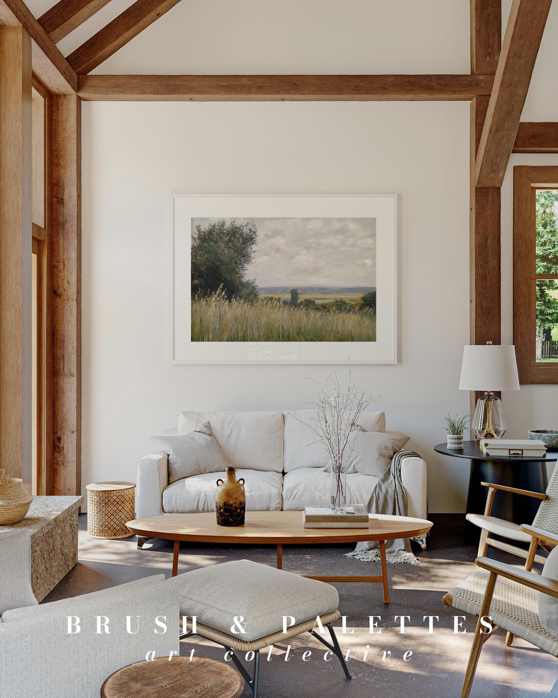 Impressionist Wheat Field Tall Grass Summer Meadow Painting Poster - Image 2