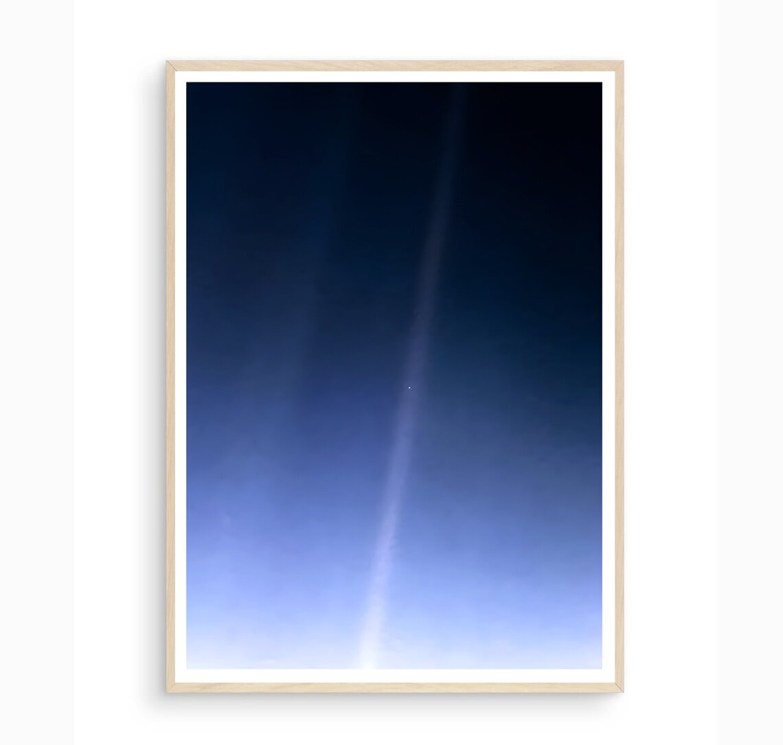 Pale Blue Dot Voyager 1 Earth Suspended in Sunbeam Space Photo Poster