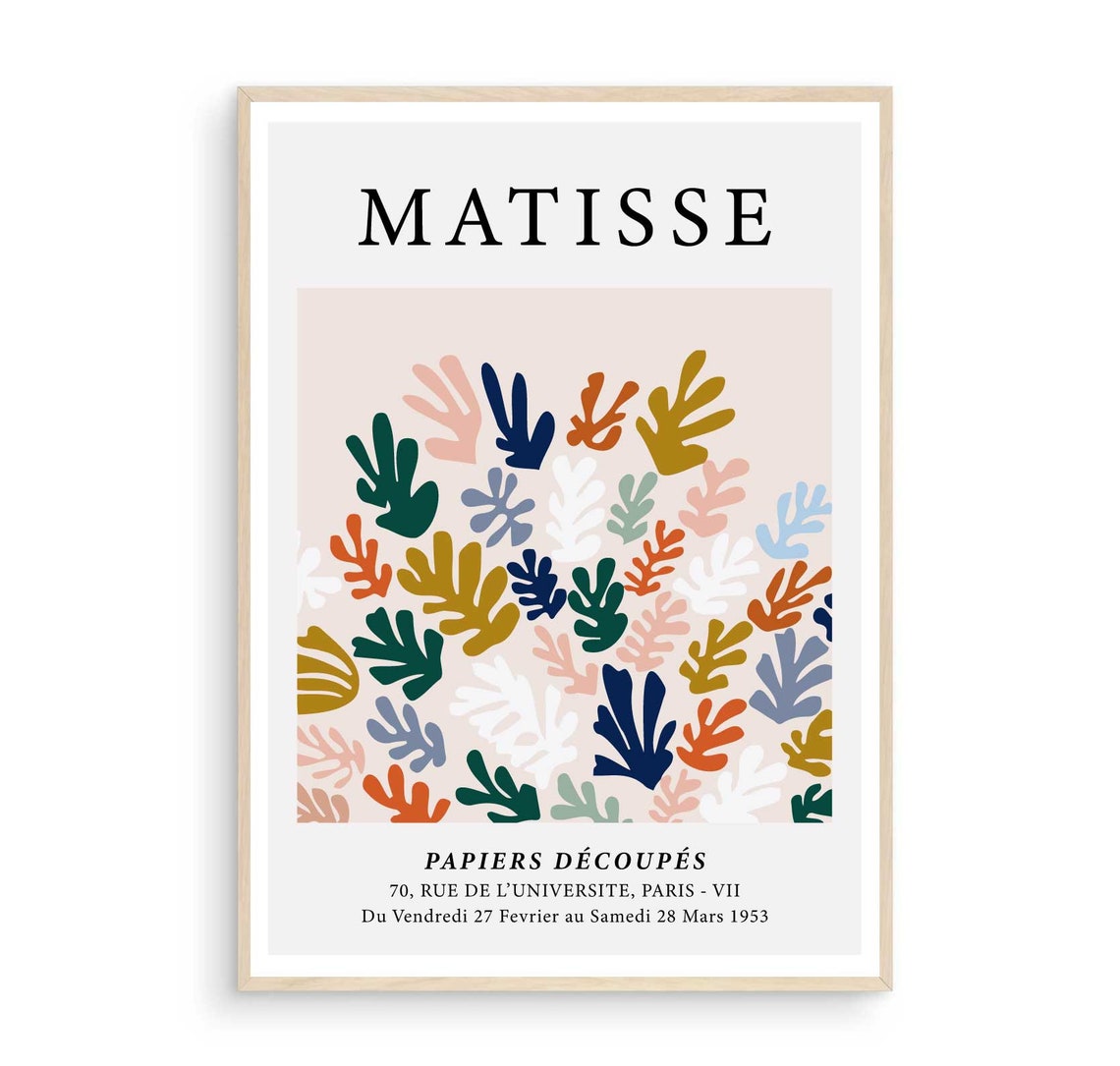 Matisse Papiers Decoupes 1953 Pastel Leaf Cut-Out Exhibition Poster