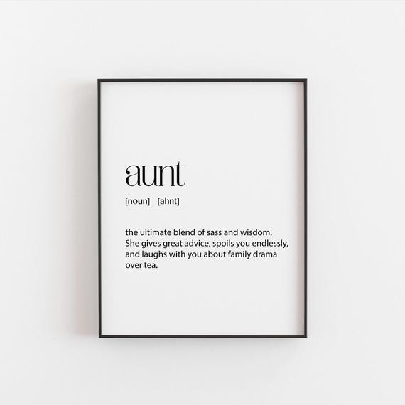 Funny Aunt Definition Poster, Humorous Gift