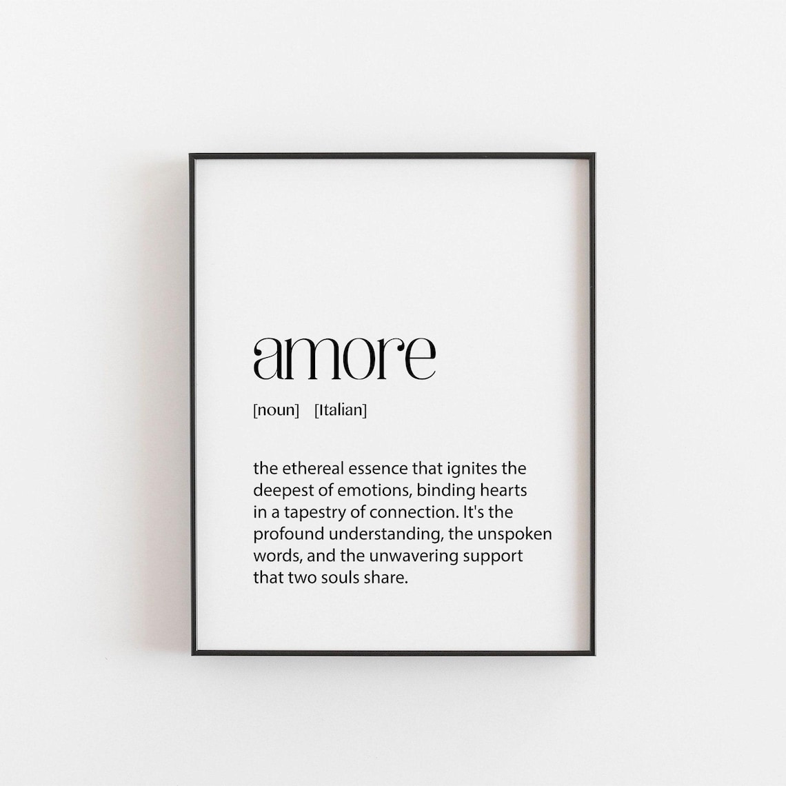 Italian Amore Love Definition Art Print, Romantic Decor