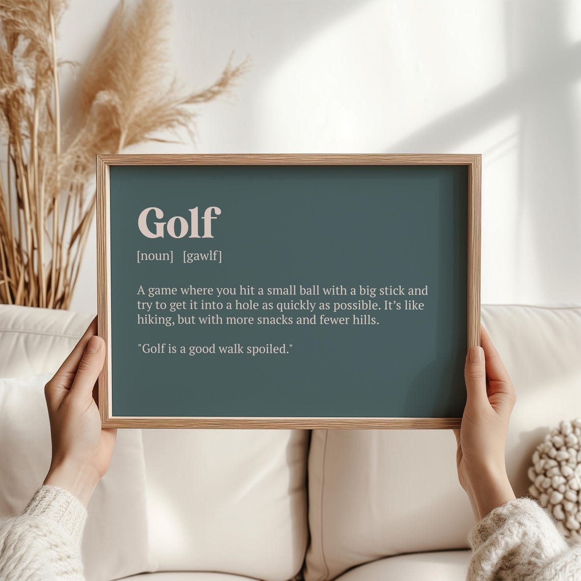 Golf Definition Funny Game Quote Walk Spoiled Golfer Gift Wall Art