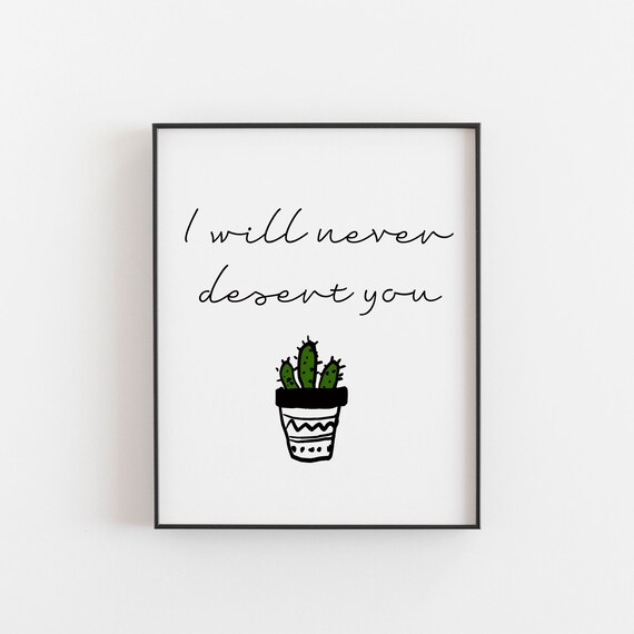 Love Cactus Quote Art Print, Gift For Husband