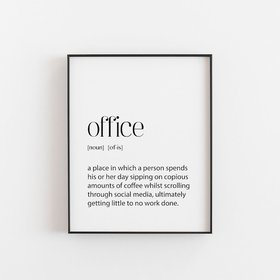 Office Decor Definition Wall Art, Funny New Job Print