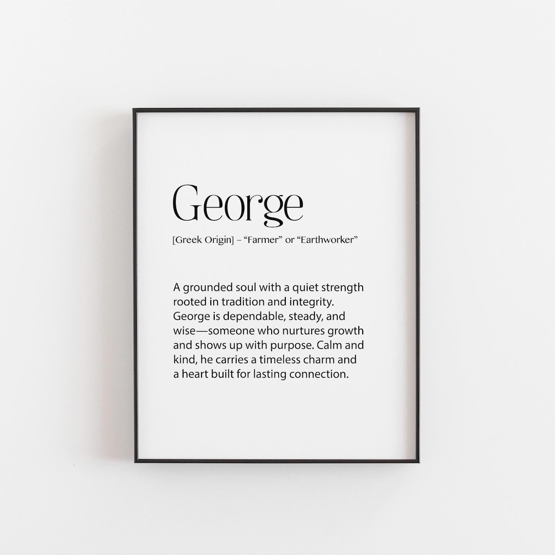 George Name Meaning Print, Nursery Wall Decor