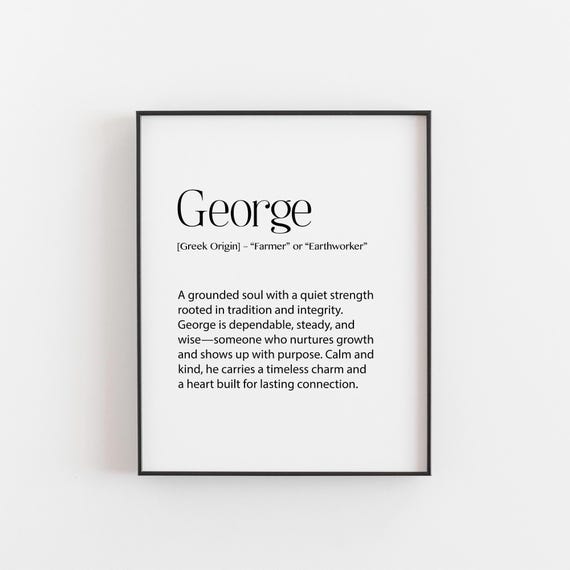 George Name Meaning Print, Nursery Wall Decor