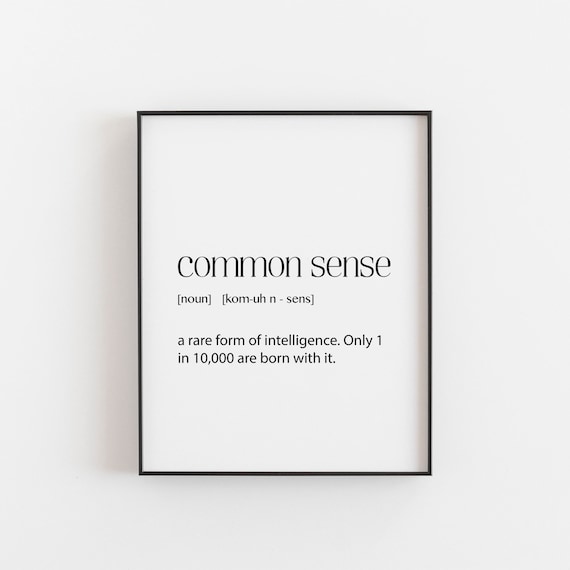 Teenager Funny Bedroom Common Sense Definition Art Print