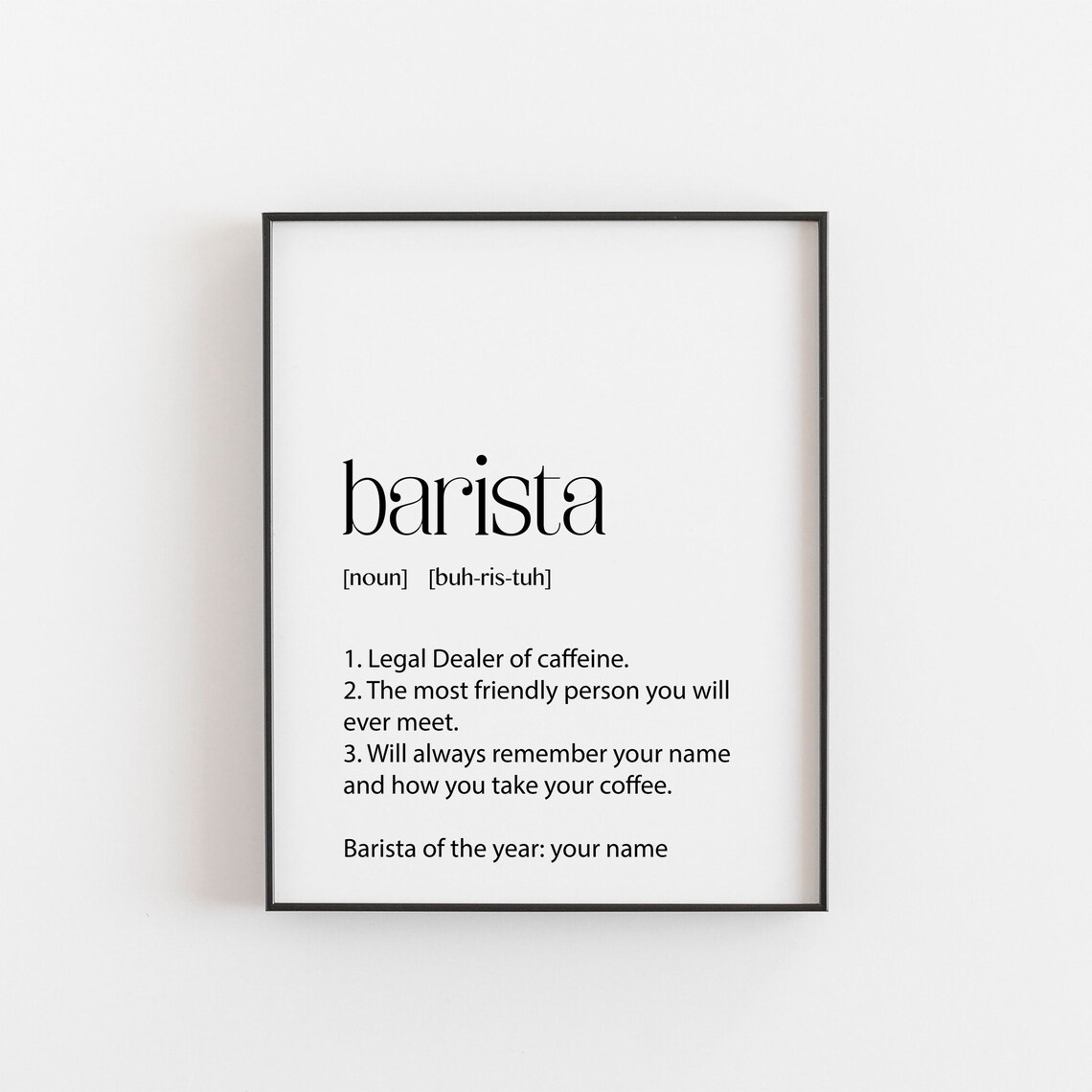 Personalised Barista Gift, Coffee Maker Thank You