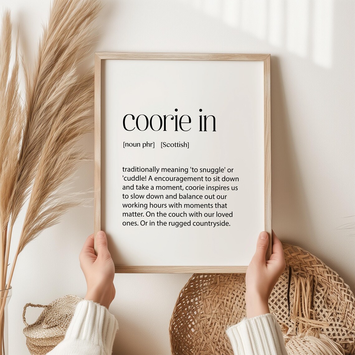 Coorie In Definition Scots Minimalist Art Print