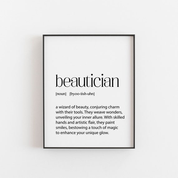 Beautician Gift Beauty Salon Decor Definition Print Cosmetologist Make Up Artist Christmas Ideas For A Poster