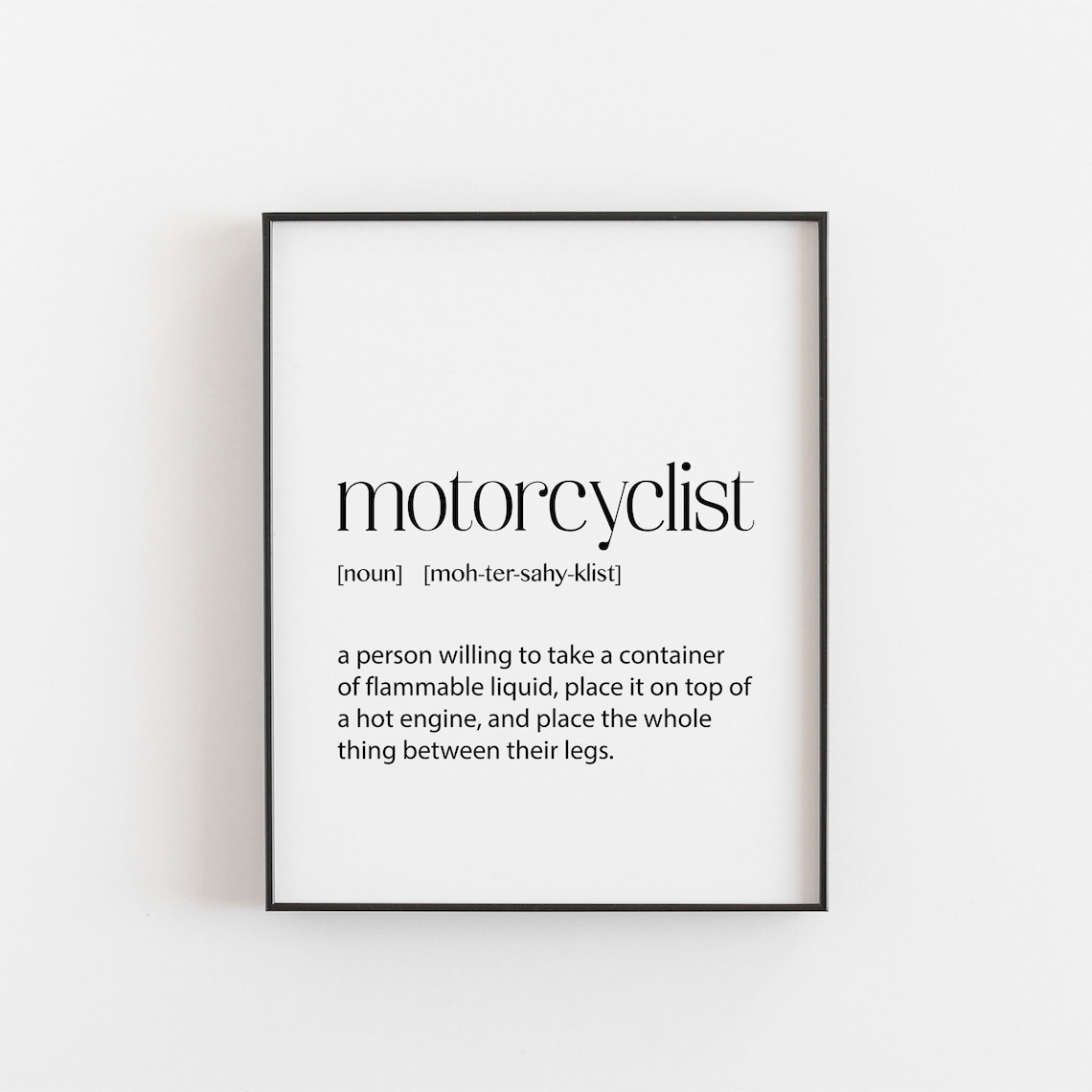 Motorcyclist Definition Motorcycle Gift Poster