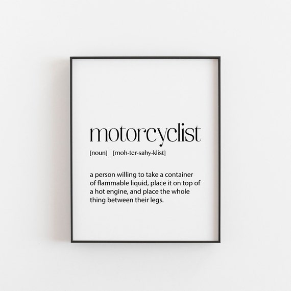 Motorcyclist Definition Motorcycle Gift Poster