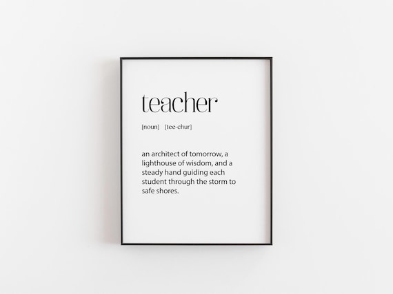 Teacher Definition Print Thoughtful End Of Year Appreciation Gift