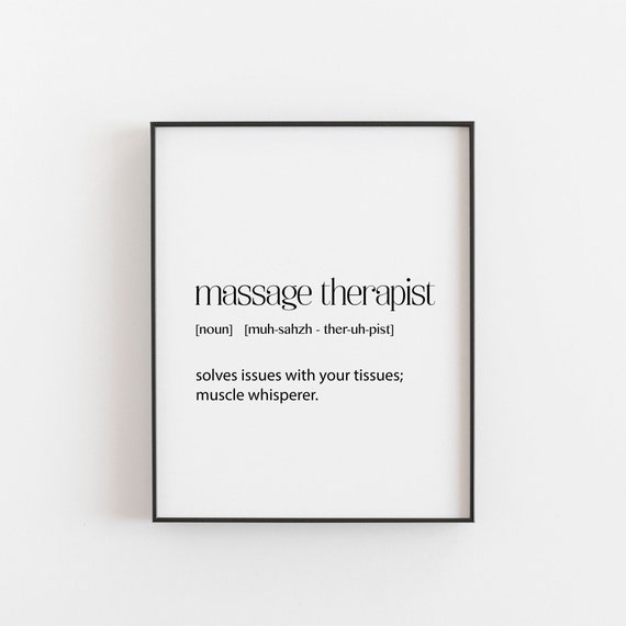 Massage Therapist Decor Art Therapy Definition Print