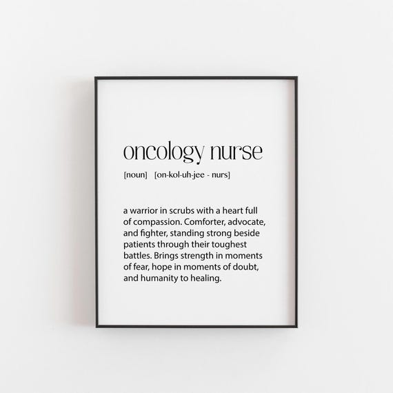 Oncology Nurse Definition Art Print, Medical Gift