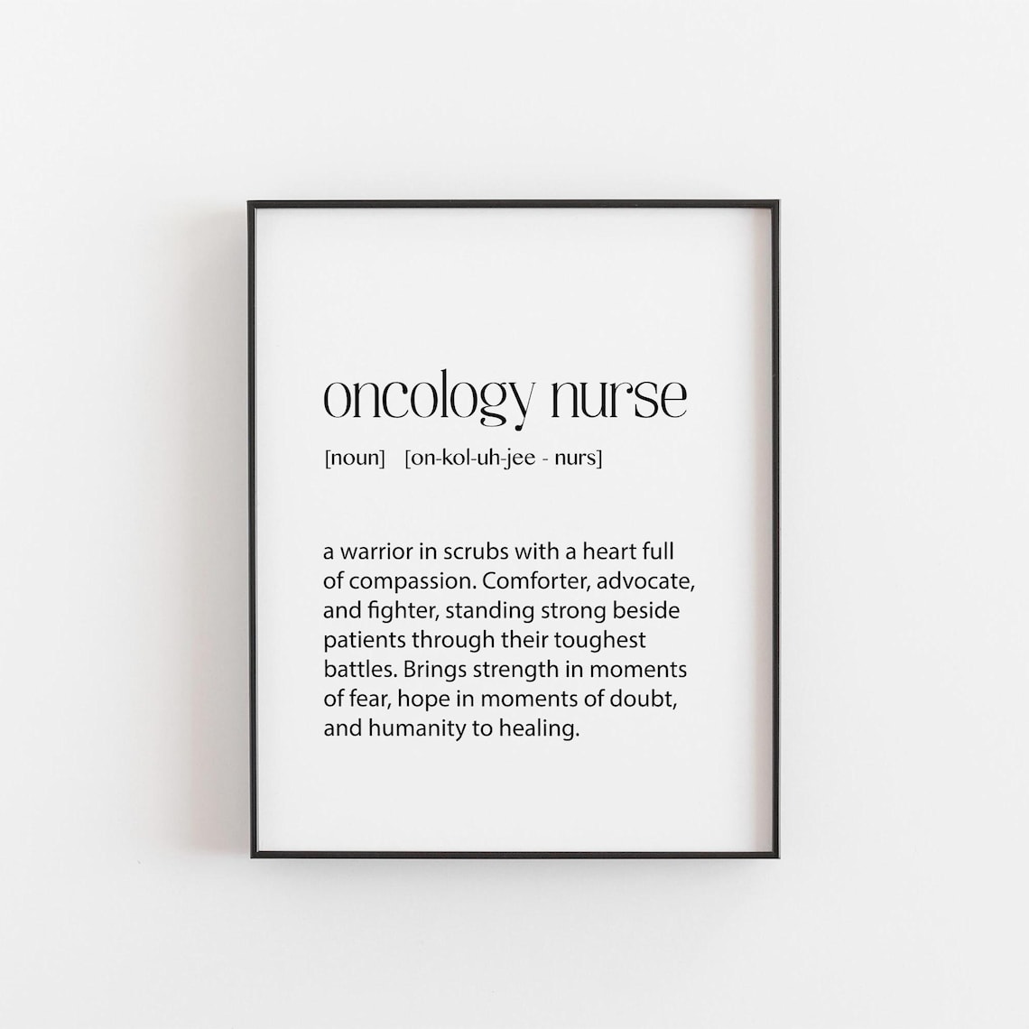 Oncology Nurse Definition Art Print, Medical Gift