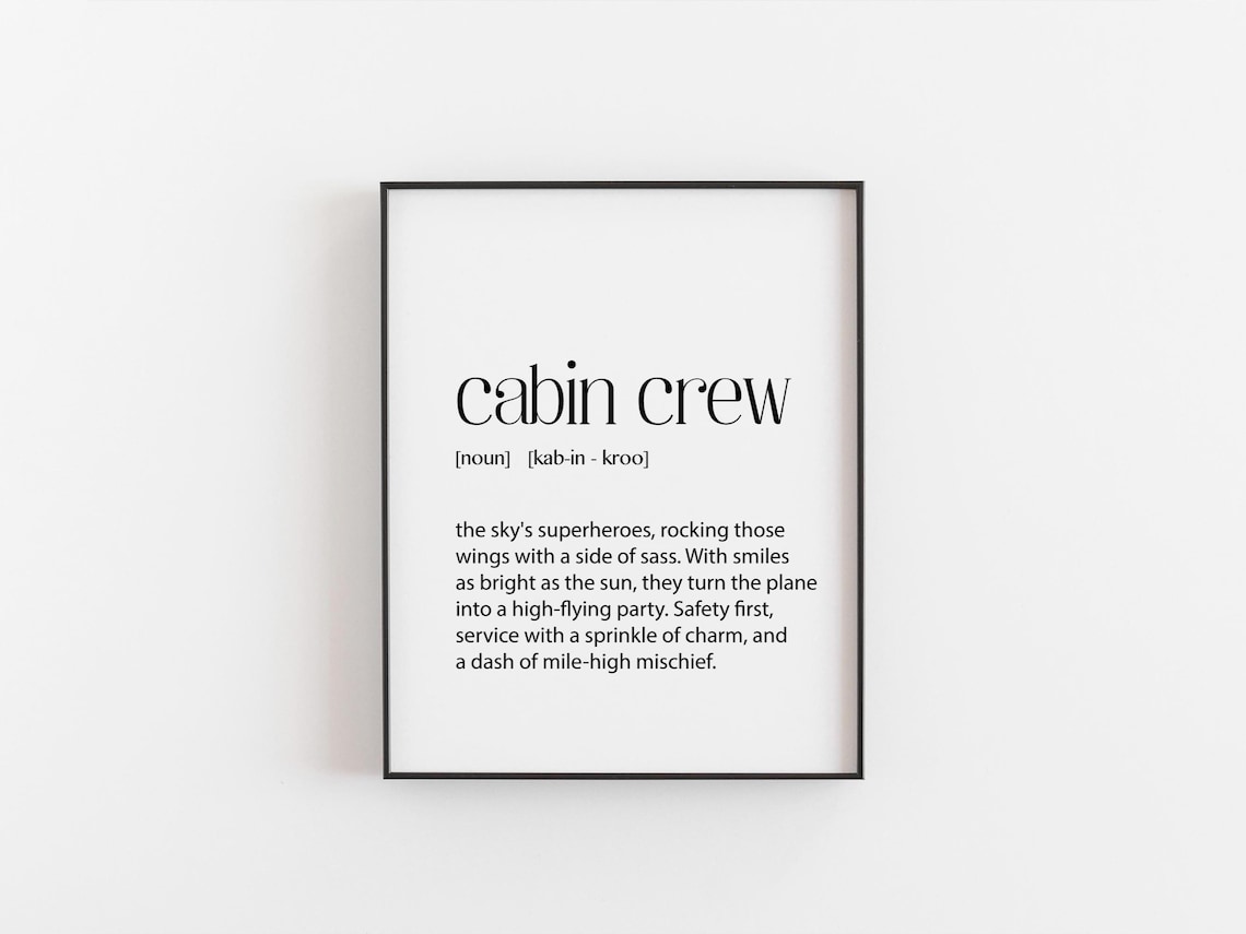Cabin Crew Definition Funny Flight Attendant Poster
