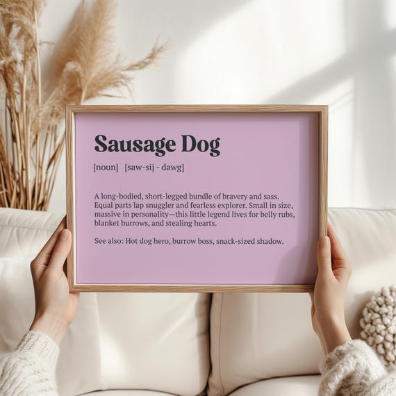 Bulldog Definition Print Funny Dog Lover Poster Gift For Frenchie English Owners Vet Office Decor Clinics Room