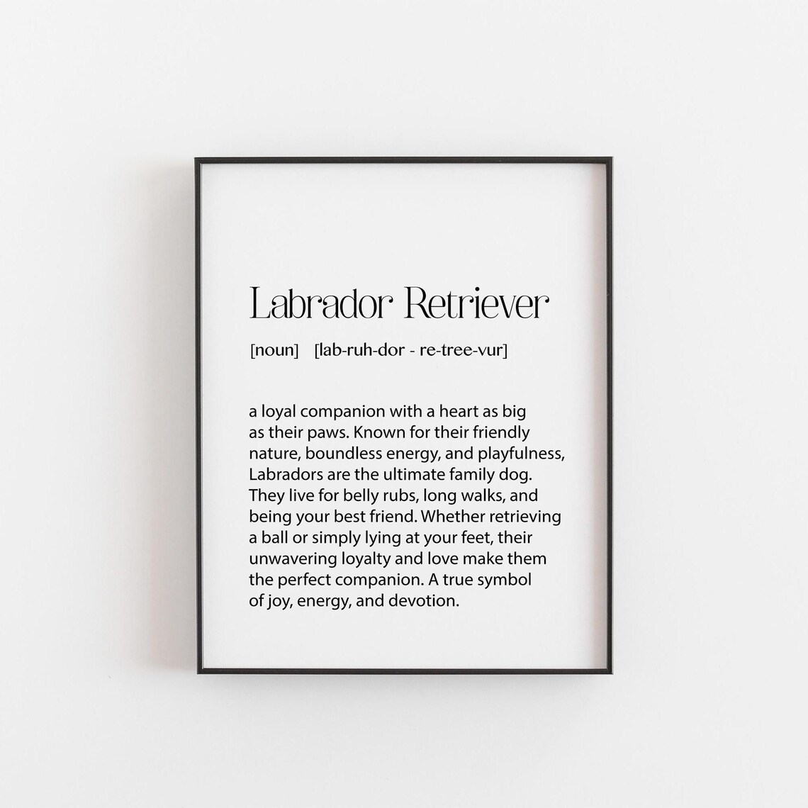 Labrador Retriever Dictionary Definition Loyal Family Dog Breed Poster