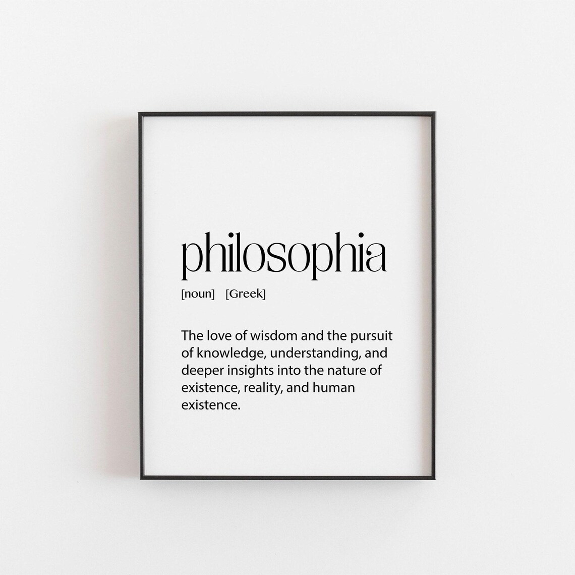 Greek Philosophia Definition Art Print, Greece Inspired