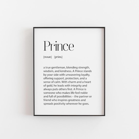 Prince Dictionary Definition Art Husband Boyfriend Gift Print