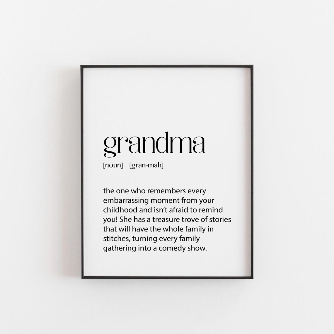 Funny Grandma Definition Print, Birthday Gift Quote