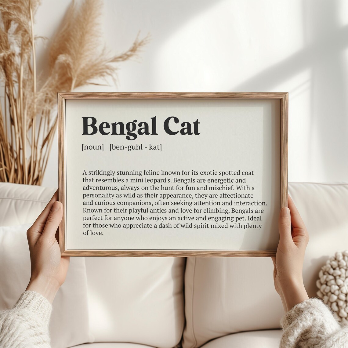 Bengal Cat Christmas Art Print, Cat Lover Decor - Image 2