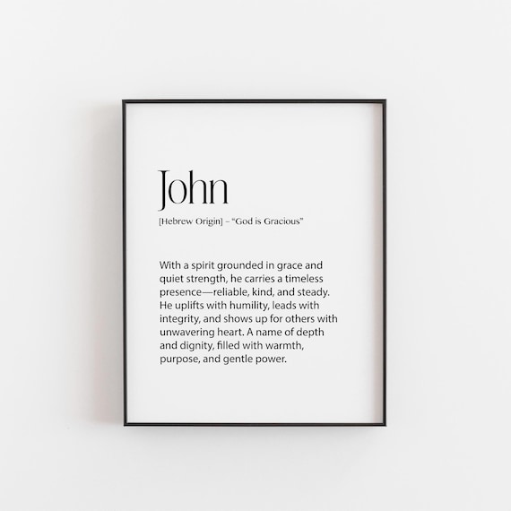 John Name Meaning - Minimalist Christian Print