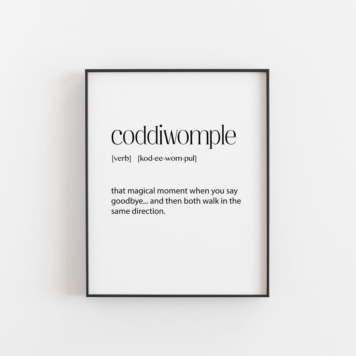 Coddiwomple Definition Word Travel Quote Minimalist Typography Poster