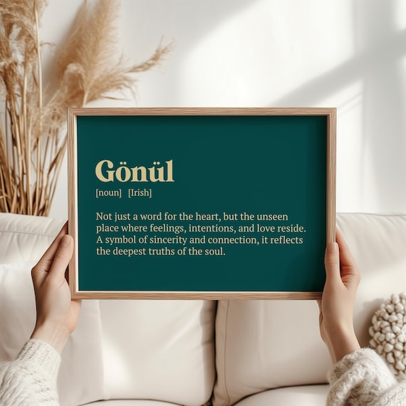 Gnl Turkish Word Print Heart Soul Definition Art Sentimental Gift For Christmas Anniversary And Family Trkiye