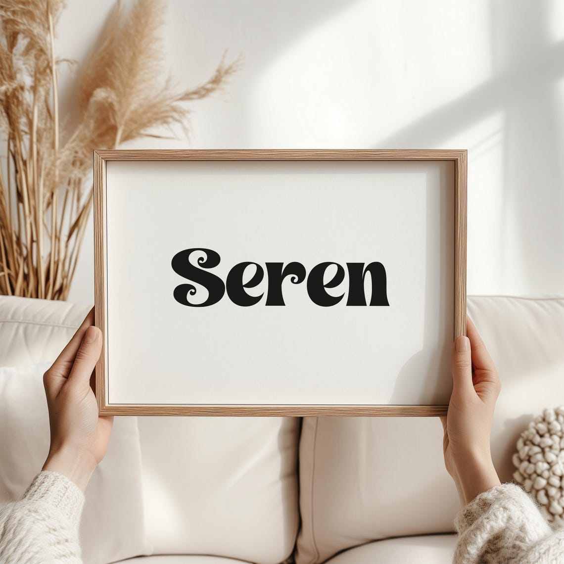 Seren Welsh Word Bright Retro Yellow On Teal Word Art Poster - Image 4