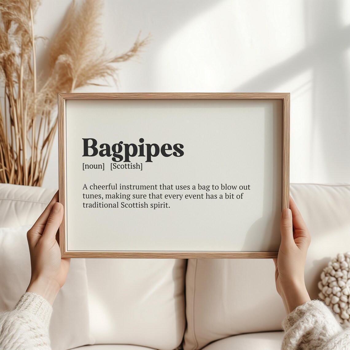Bagpipes Definition Print Quirky Scottish Wall Art Funny Gift For Friends Unique Home Decor Scottish Slang Poster Humorous Art Print