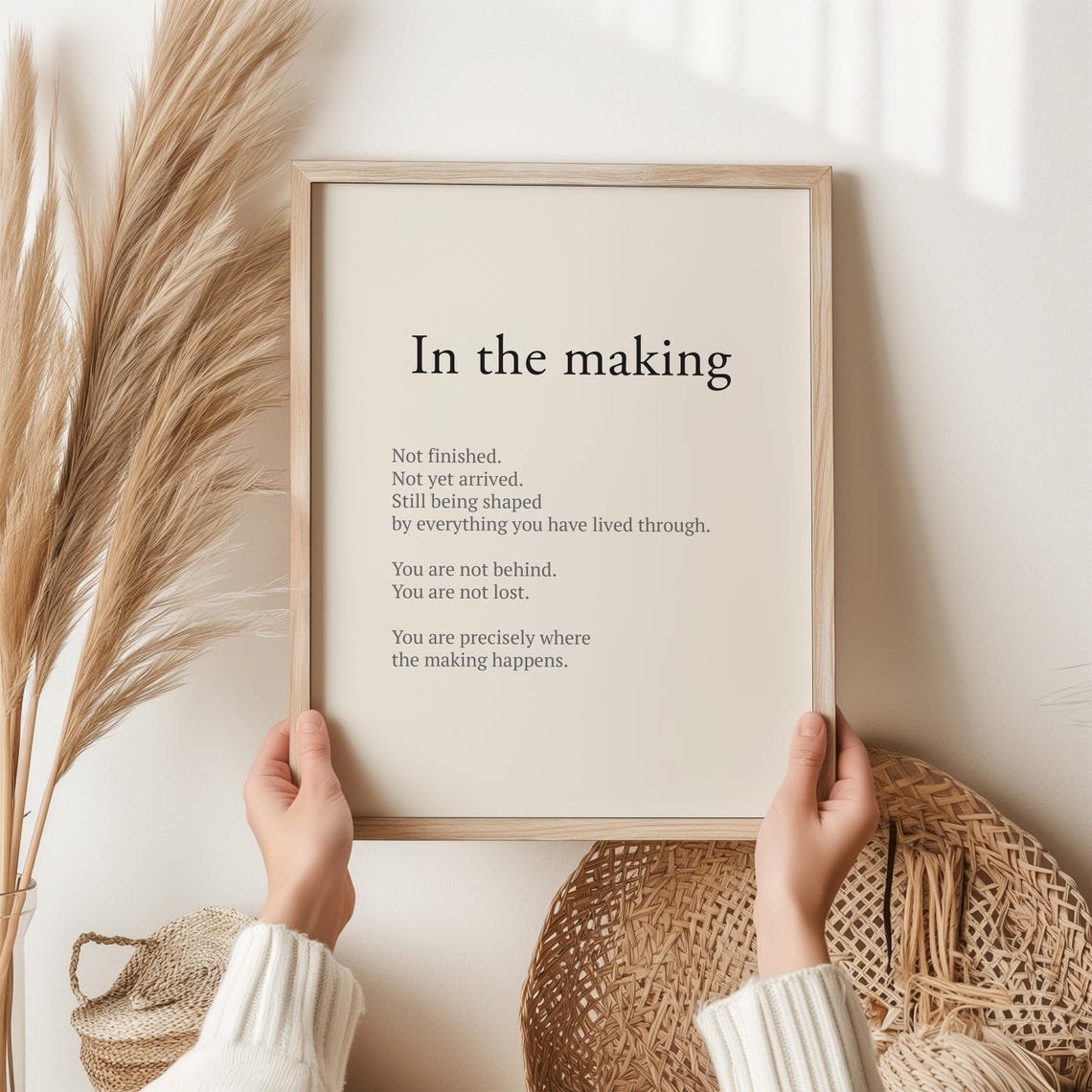 In The Making Encouragement Poetry Self Growth Typography Wall Art