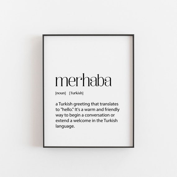 Merhaba Turkish Simple Words Dictionary Art Print