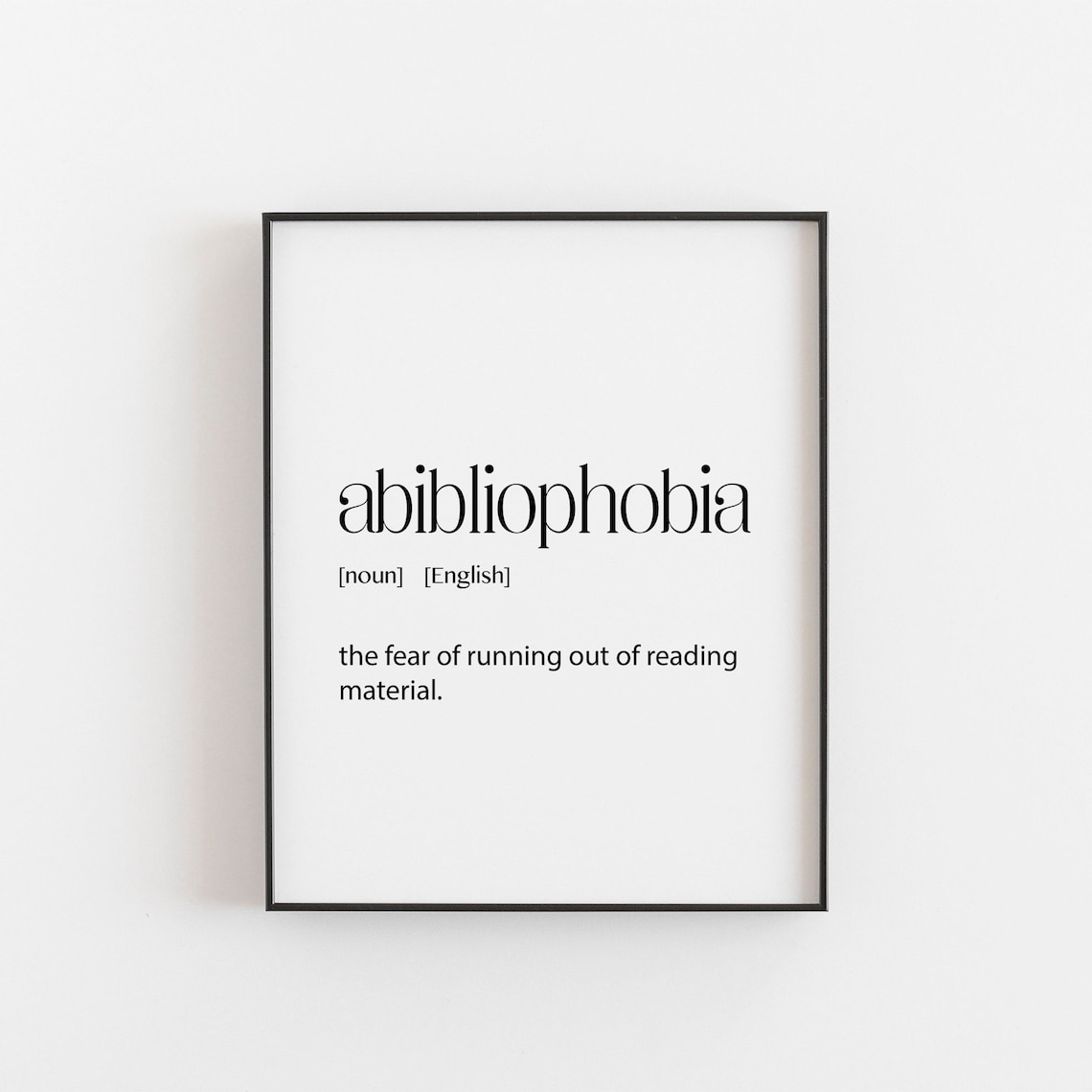 Abiblophobia Definition Print, Classroom Decor