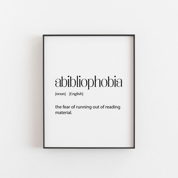 Abiblophobia Definition Print, Classroom Decor