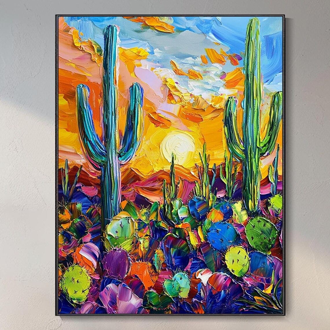 Cactus Flower Colorful Desert Wall Art Print