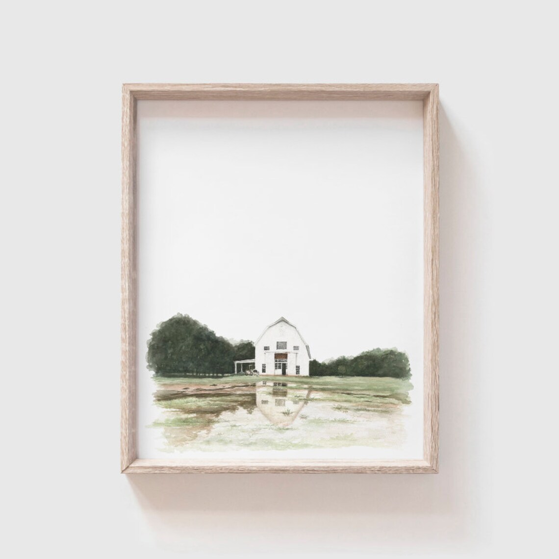 Barn No 8 Watercolor Print, Modern Farmhouse