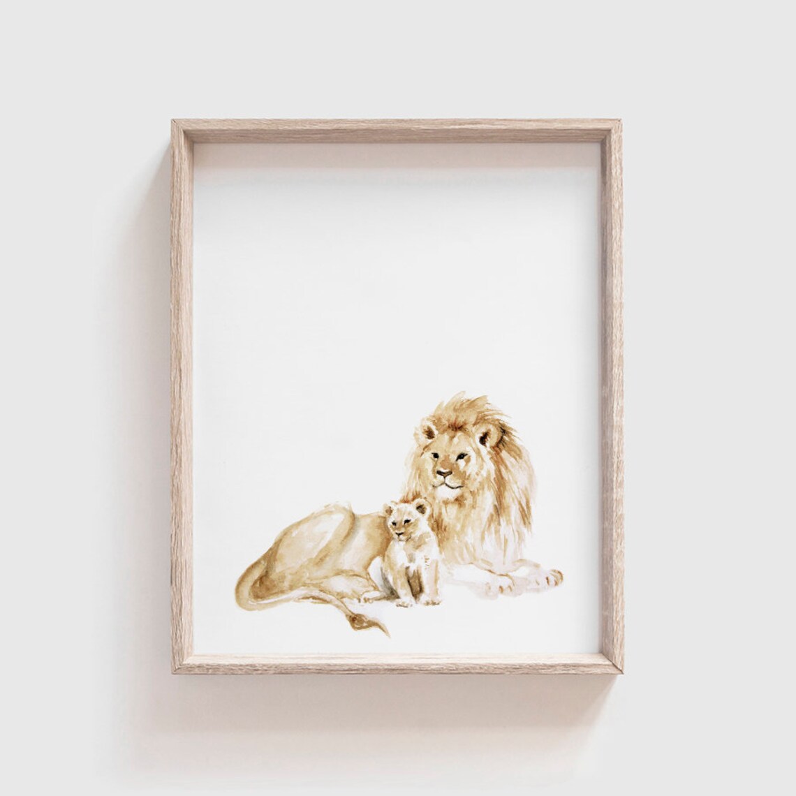 Lion Cub Watercolor Art Print, Baby Room Decor