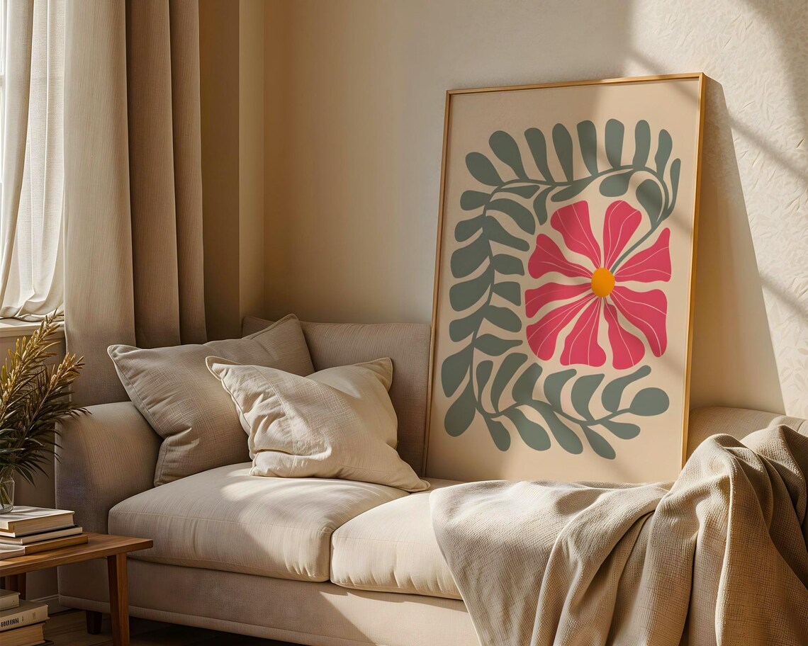 Botanical Serenity Art Print, Minimalist Boho