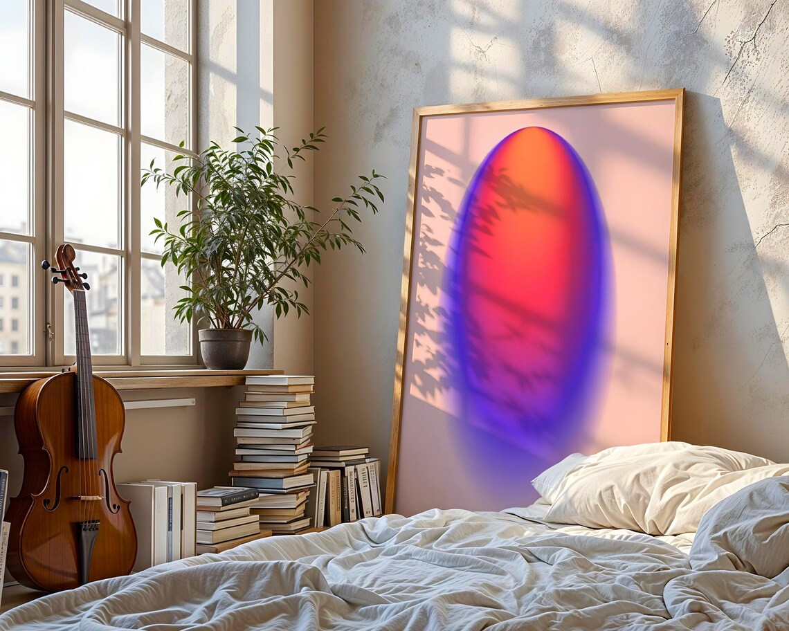 Vibrant Aura Gradient Art Print, Abstract Poster