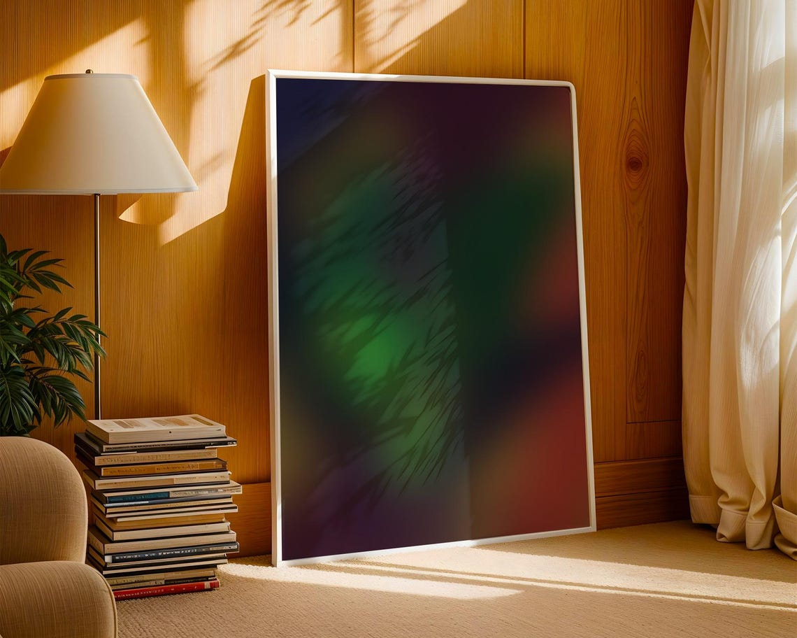 Dark Palm Leaf Shadows Moody Botanical Abstract Nature Poster
