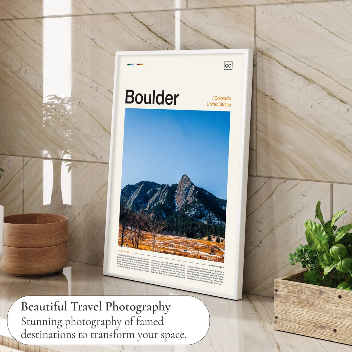 Boulder Travel Poster, Colorado City Art Print - Image 4